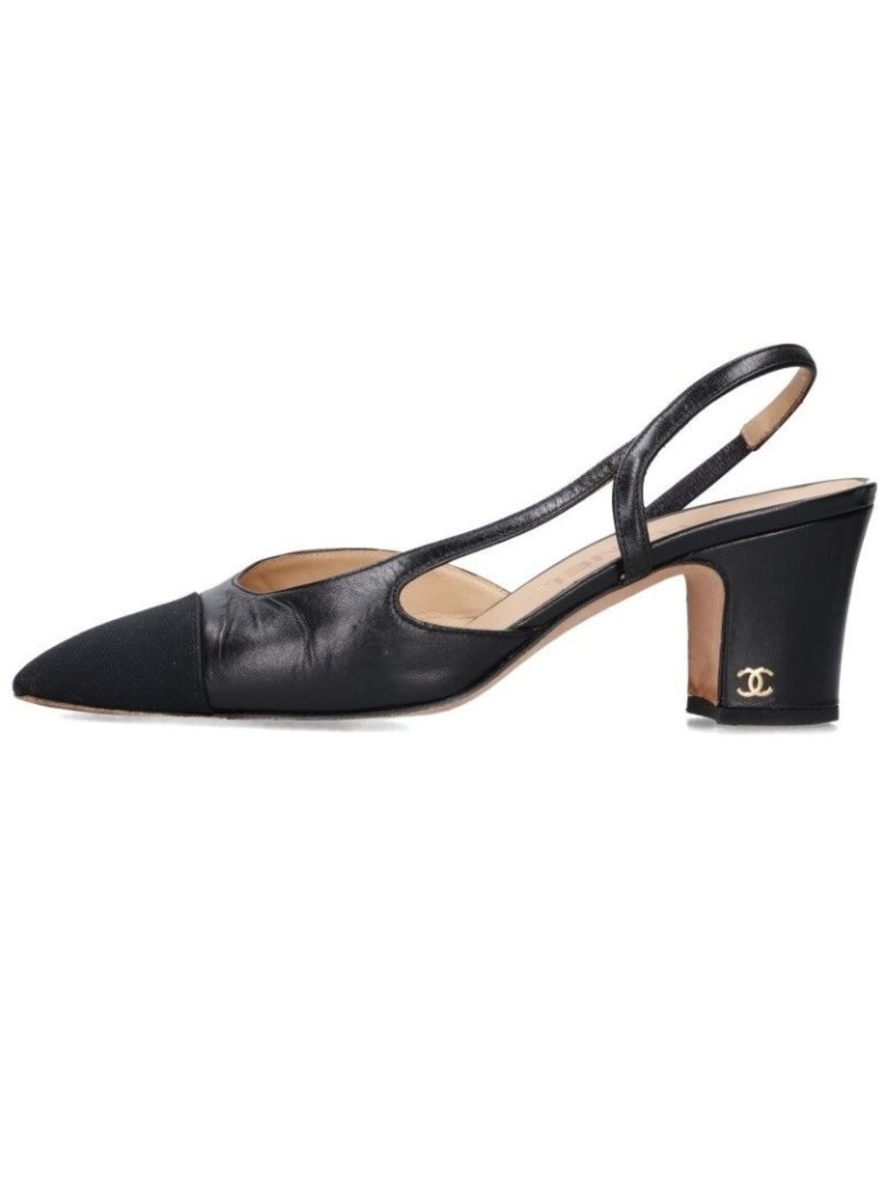 Chanel Goatsking Loglan Slingback Pumps Heels